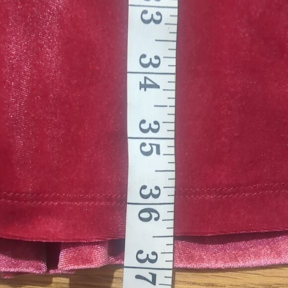 Ava & Viv Dress 1X Rose Velvet Sweetheart Neckline Rosette Midi A-Line - Picture 12 of 12